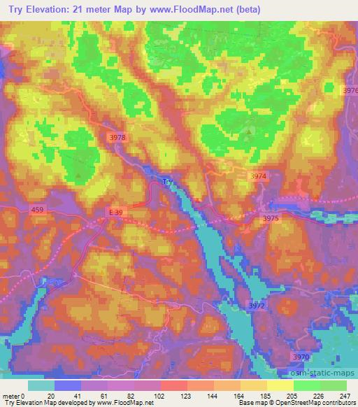 Try,Norway Elevation Map