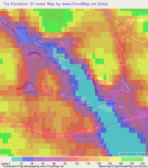 Try,Norway Elevation Map