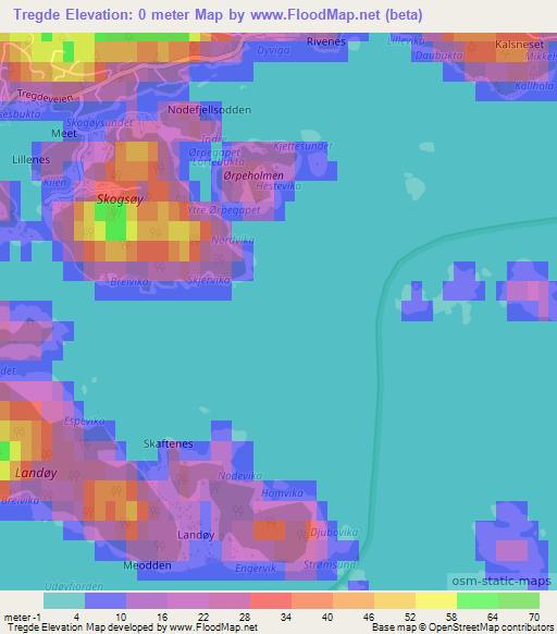 Tregde,Norway Elevation Map
