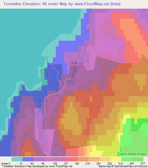 Toredalen,Norway Elevation Map