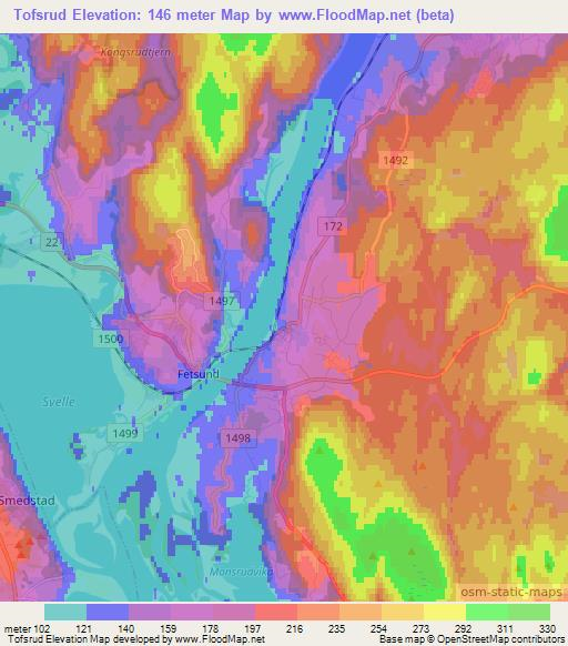 Tofsrud,Norway Elevation Map