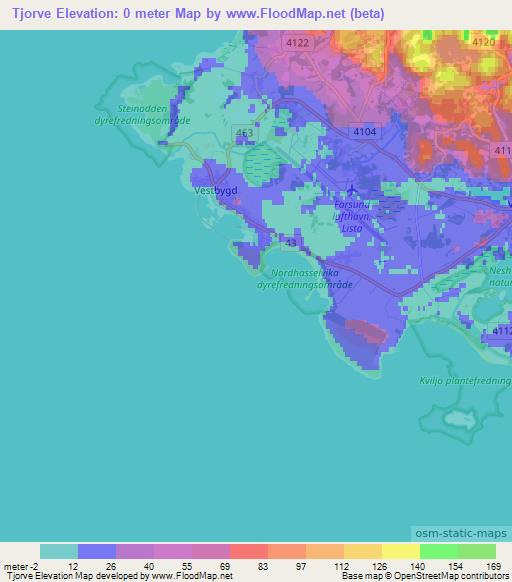 Tjorve,Norway Elevation Map