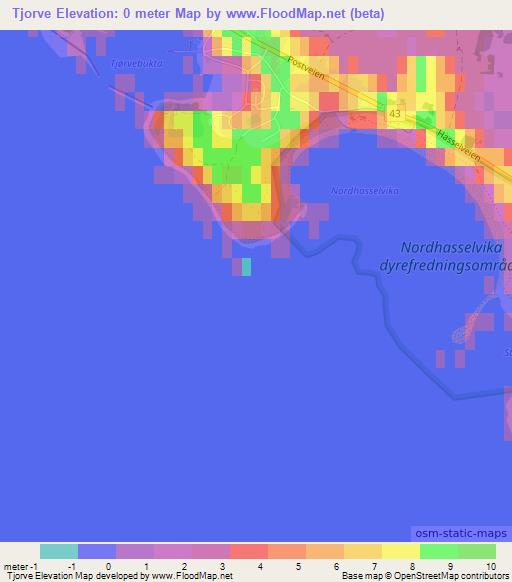 Tjorve,Norway Elevation Map