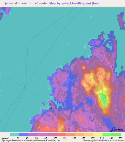 Tjernagel,Norway Elevation Map