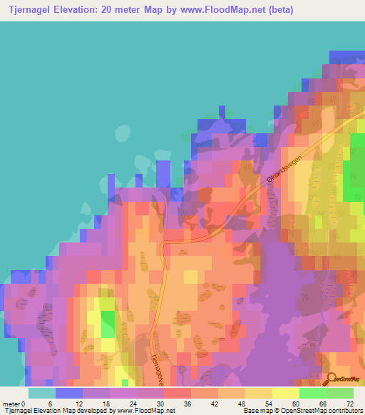 Tjernagel,Norway Elevation Map