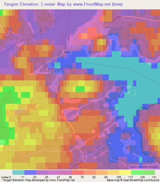 Tangen,Norway Elevation Map