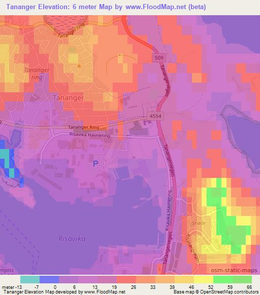 Tananger,Norway Elevation Map