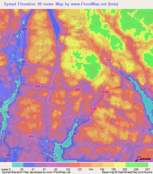 Systad,Norway Elevation Map