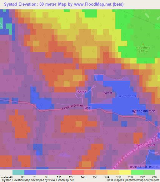Systad,Norway Elevation Map