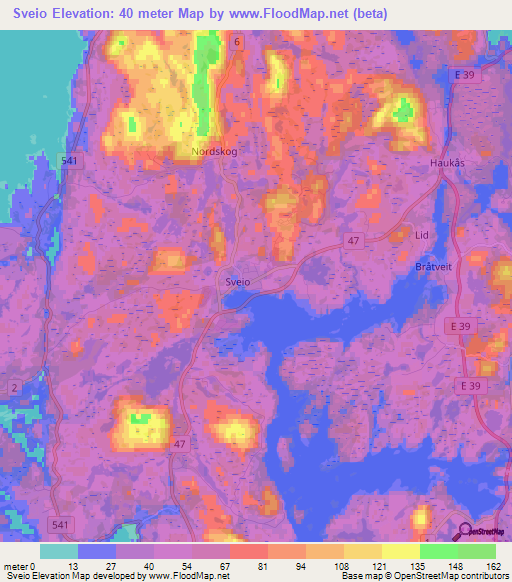 Sveio,Norway Elevation Map