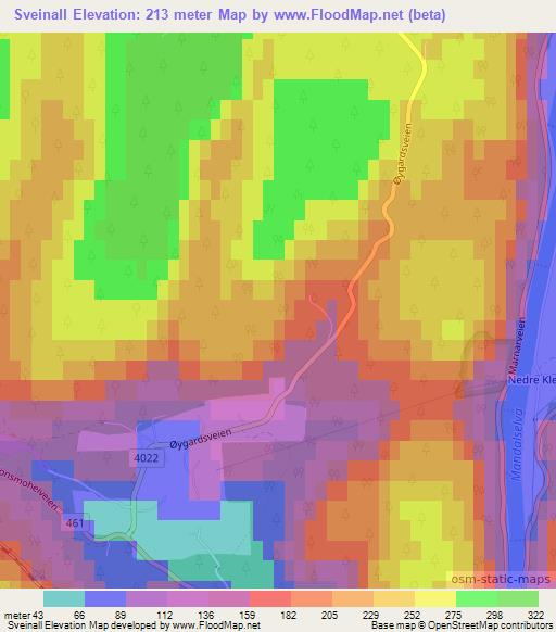 Sveinall,Norway Elevation Map