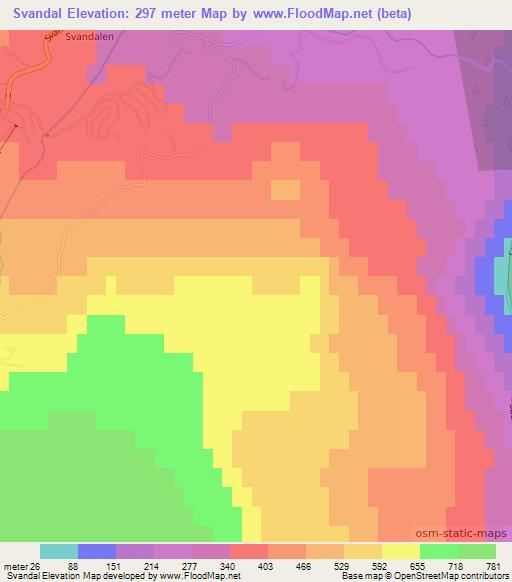 Svandal,Norway Elevation Map