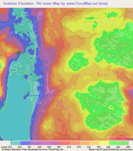Svalestu,Norway Elevation Map