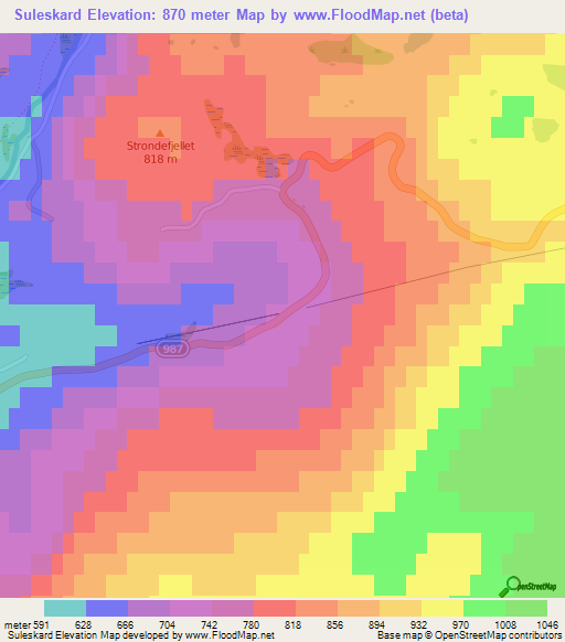 Suleskard,Norway Elevation Map