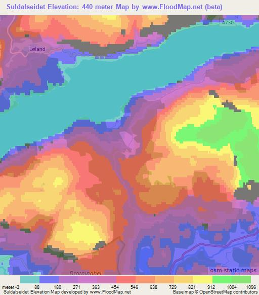 Suldalseidet,Norway Elevation Map