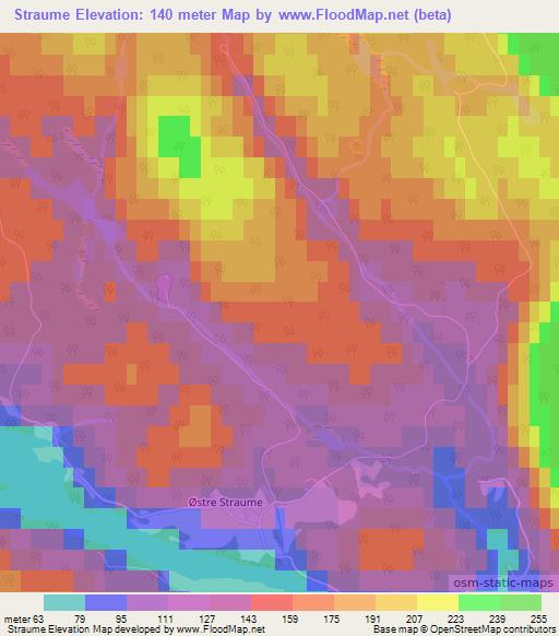 Straume,Norway Elevation Map