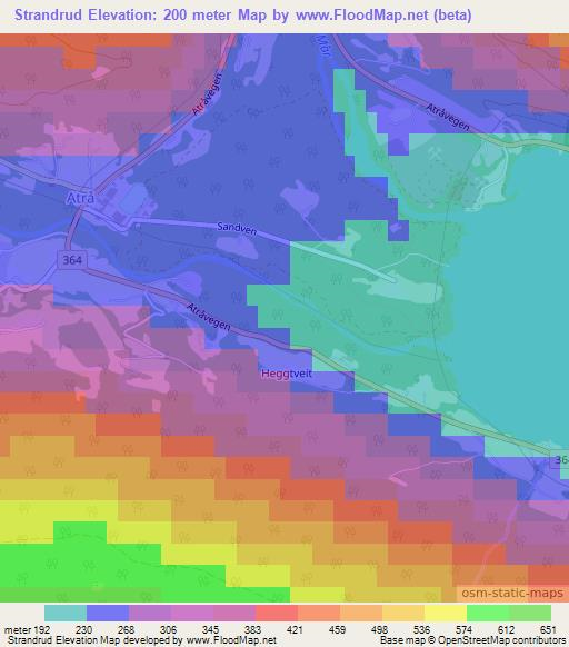 Strandrud,Norway Elevation Map
