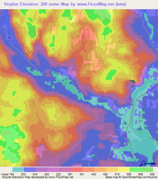Stoylen,Norway Elevation Map