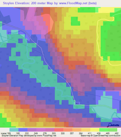 Stoylen,Norway Elevation Map