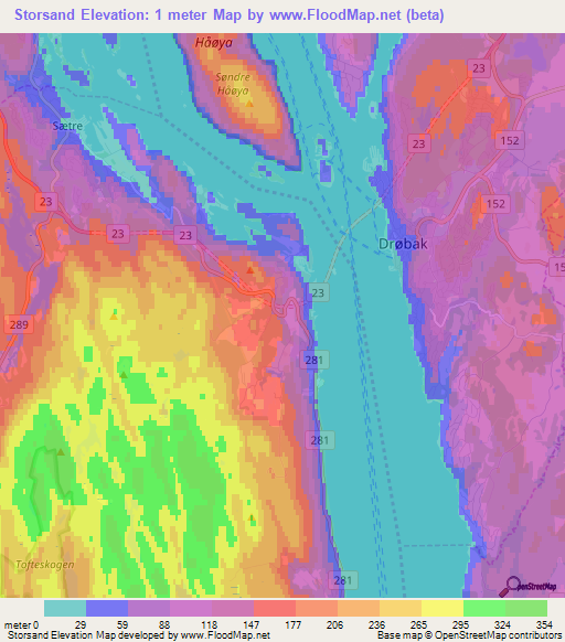 Storsand,Norway Elevation Map
