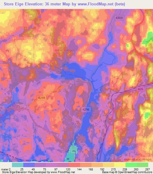Store Eige,Norway Elevation Map
