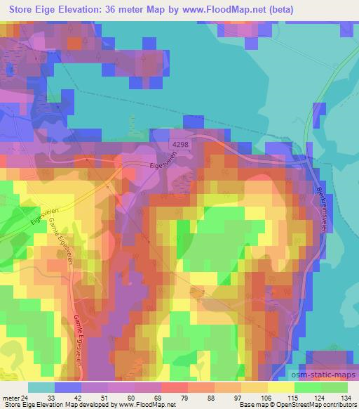 Store Eige,Norway Elevation Map