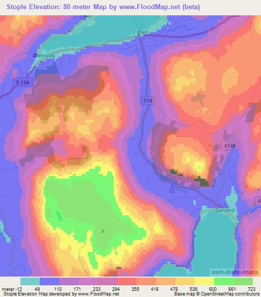Stople,Norway Elevation Map