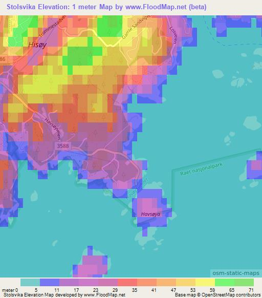 Stolsvika,Norway Elevation Map