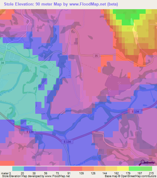 Stole,Norway Elevation Map
