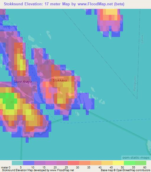 Stokksund,Norway Elevation Map