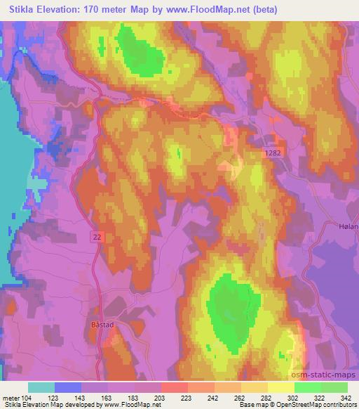 Stikla,Norway Elevation Map