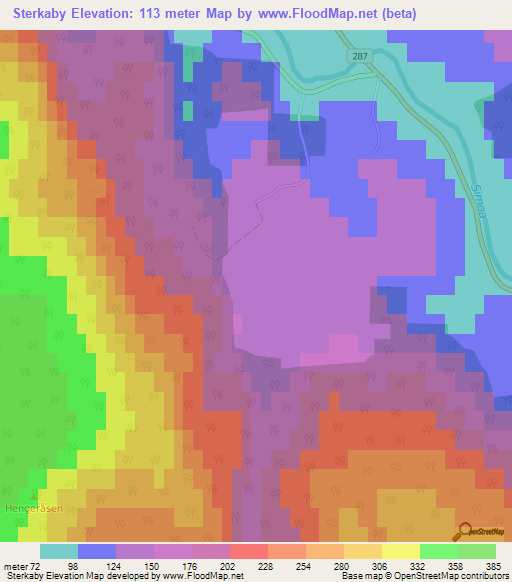 Sterkaby,Norway Elevation Map