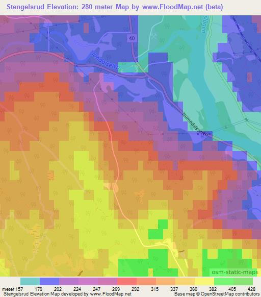 Stengelsrud,Norway Elevation Map