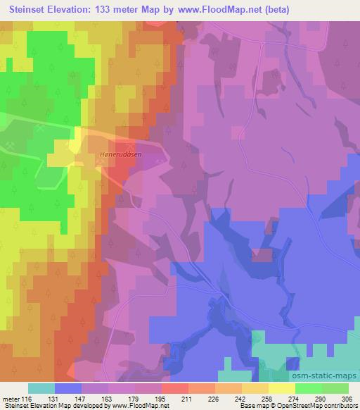 Steinset,Norway Elevation Map
