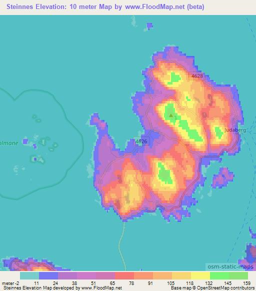 Steinnes,Norway Elevation Map