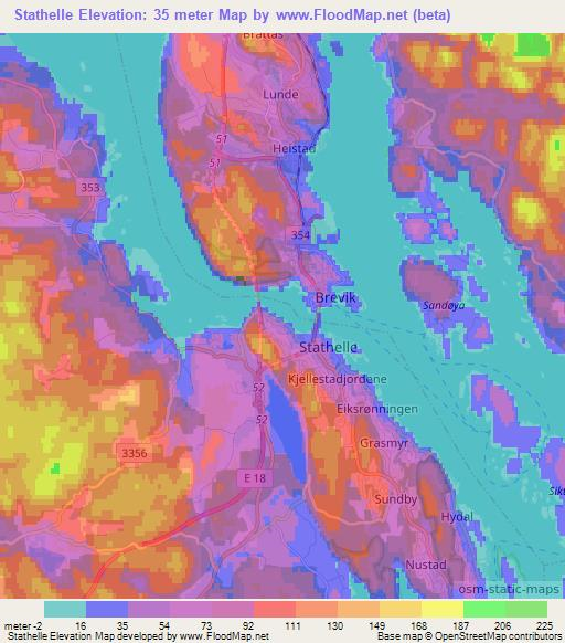Stathelle,Norway Elevation Map