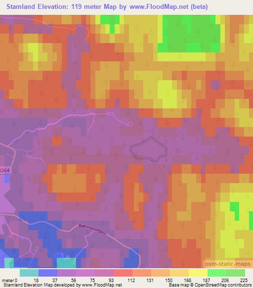 Stamland,Norway Elevation Map