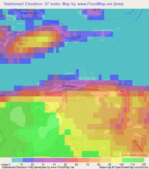 Stabbestad,Norway Elevation Map