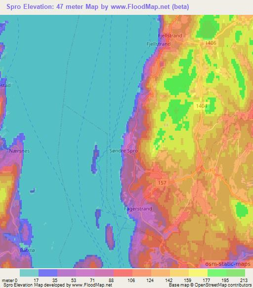 Spro,Norway Elevation Map