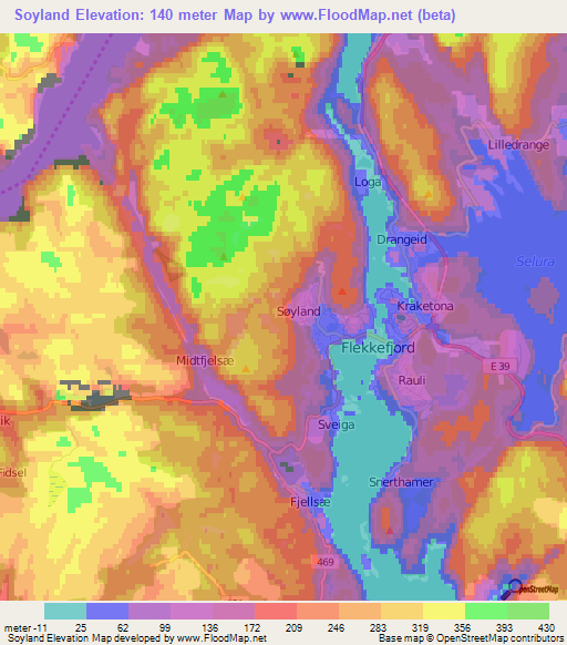 Soyland,Norway Elevation Map