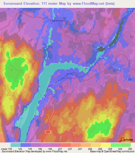 Sorumsand,Norway Elevation Map