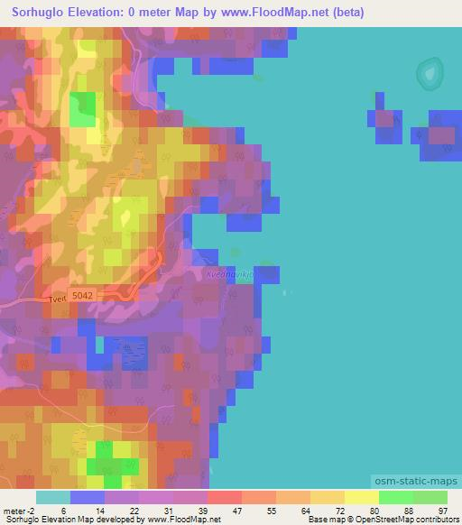 Sorhuglo,Norway Elevation Map