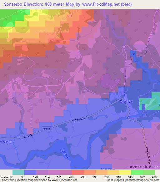 Sonstebo,Norway Elevation Map