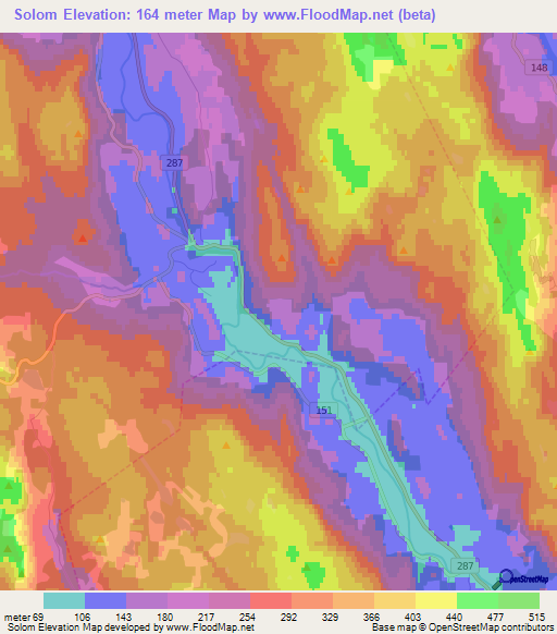 Solom,Norway Elevation Map