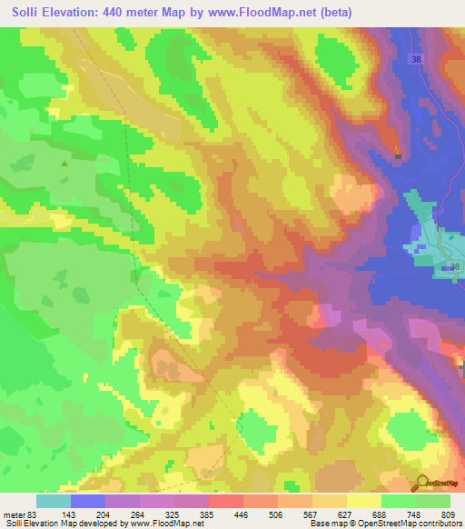 Solli,Norway Elevation Map