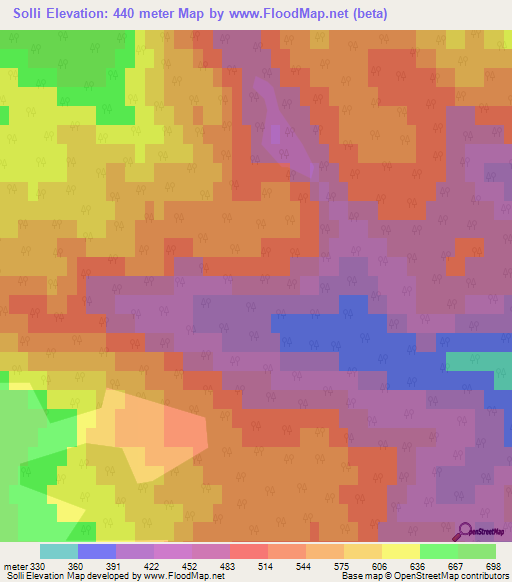 Solli,Norway Elevation Map