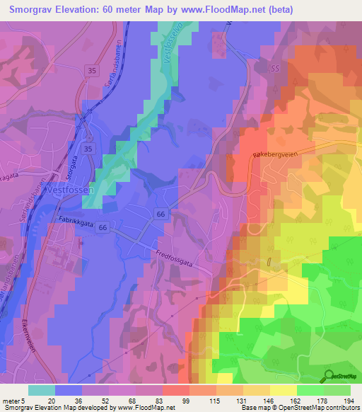 Smorgrav,Norway Elevation Map