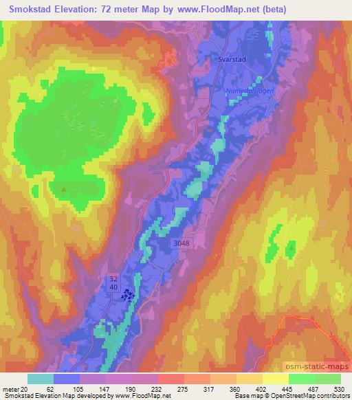 Smokstad,Norway Elevation Map