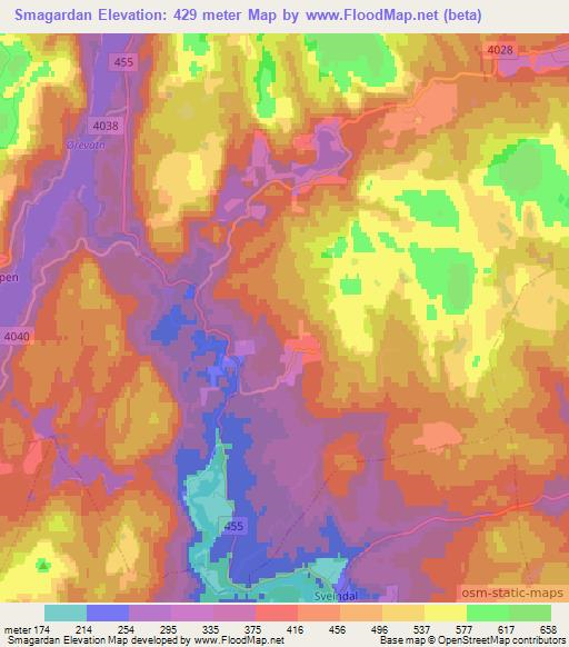 Smagardan,Norway Elevation Map