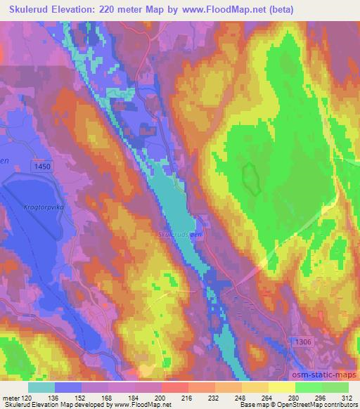 Skulerud,Norway Elevation Map